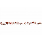 FIGURAS PINTADAS (Vacas, marrones-blancas, 7 figuras) E/H0
