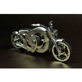 MAQUETA MECÁNICA DE METAL MOTOCICLETA CROMADA 90 PIEZAS