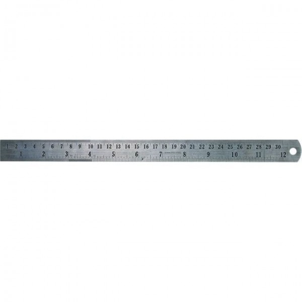 Regla MetÁlica De 30 Cm 12``acero Inox Pulg Mm Valencia 46005